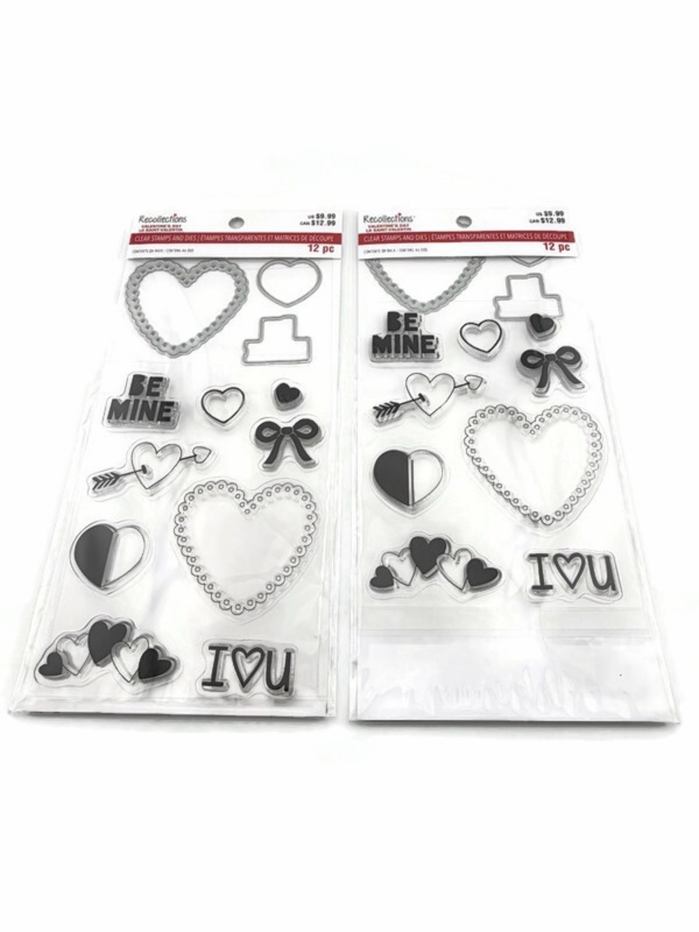 Recollections Valentine Clear Stamps & Dies - Set of 2
